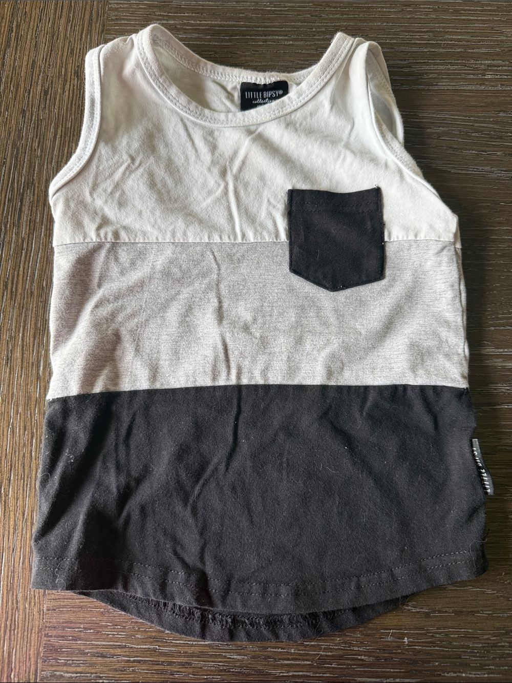 Little Bipsy Black, Gray & White Colorblock Tank Top